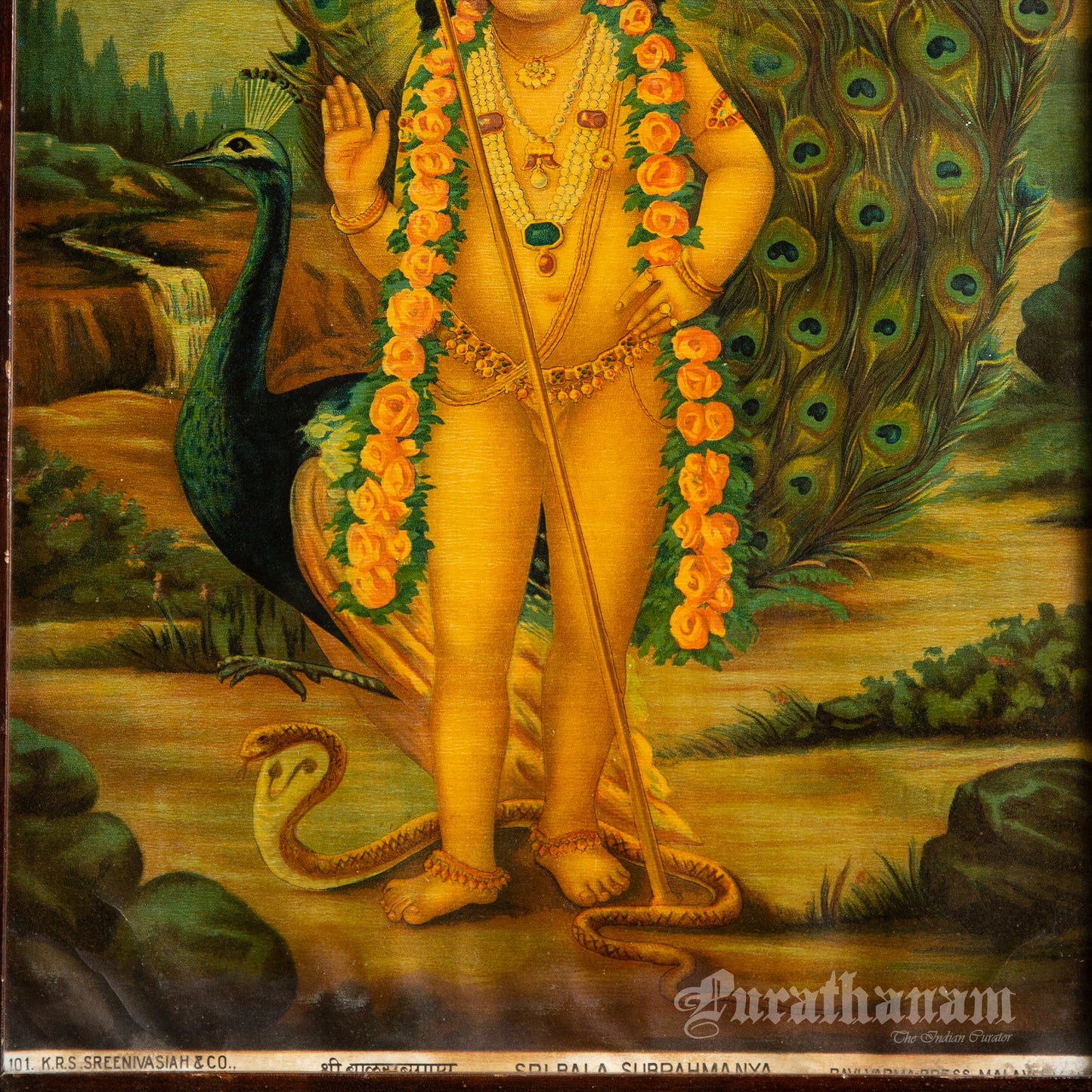 Sri Bala Subramanya - Oleograph Print - Enbellished