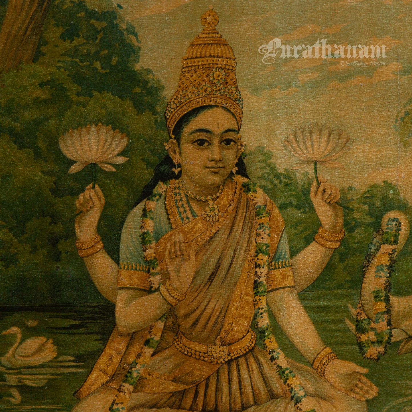 Lakshmi - Oleograph Print (Ravi Varma)