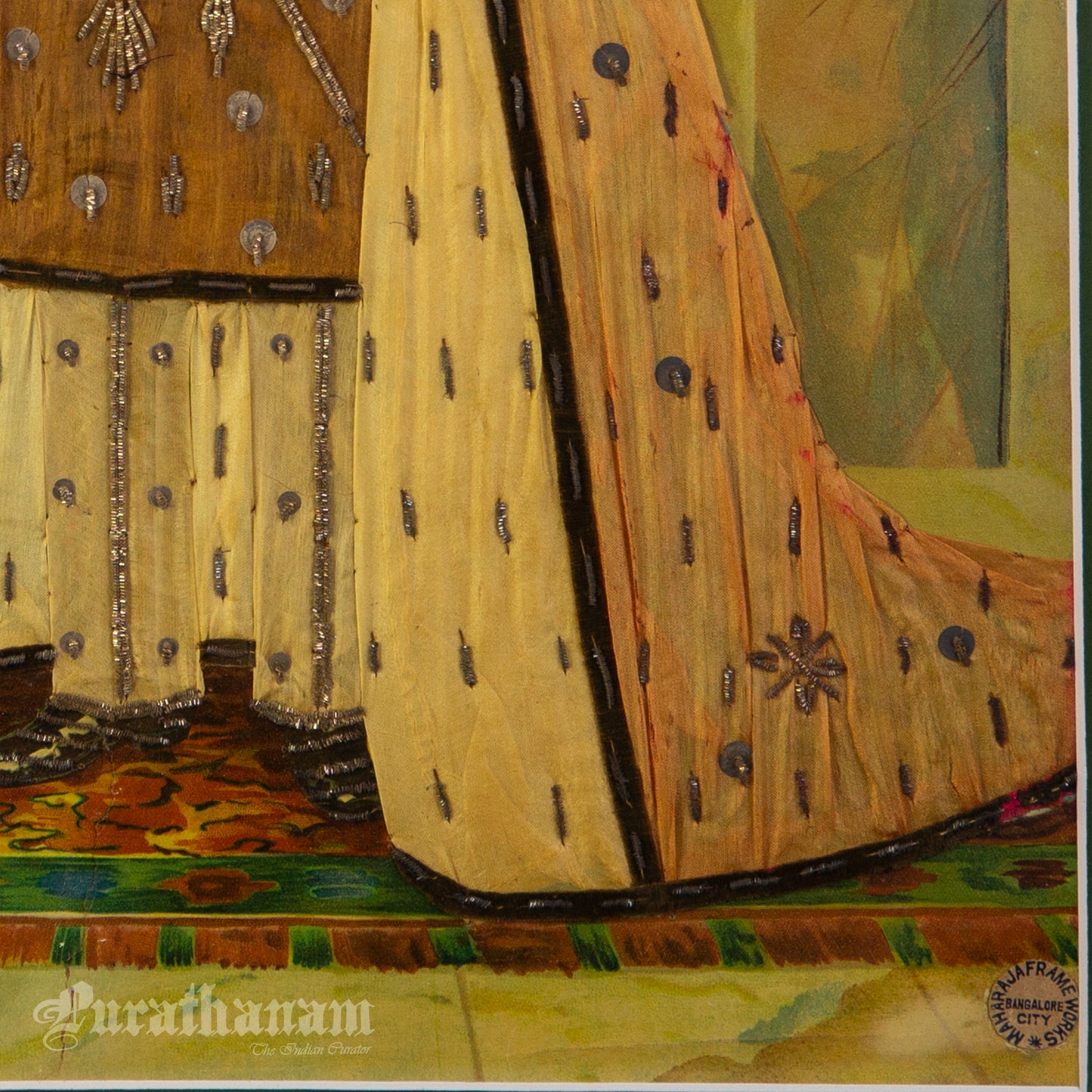 Maharaja of Mysore by Ravi Varma - Oleograph Print Embellished