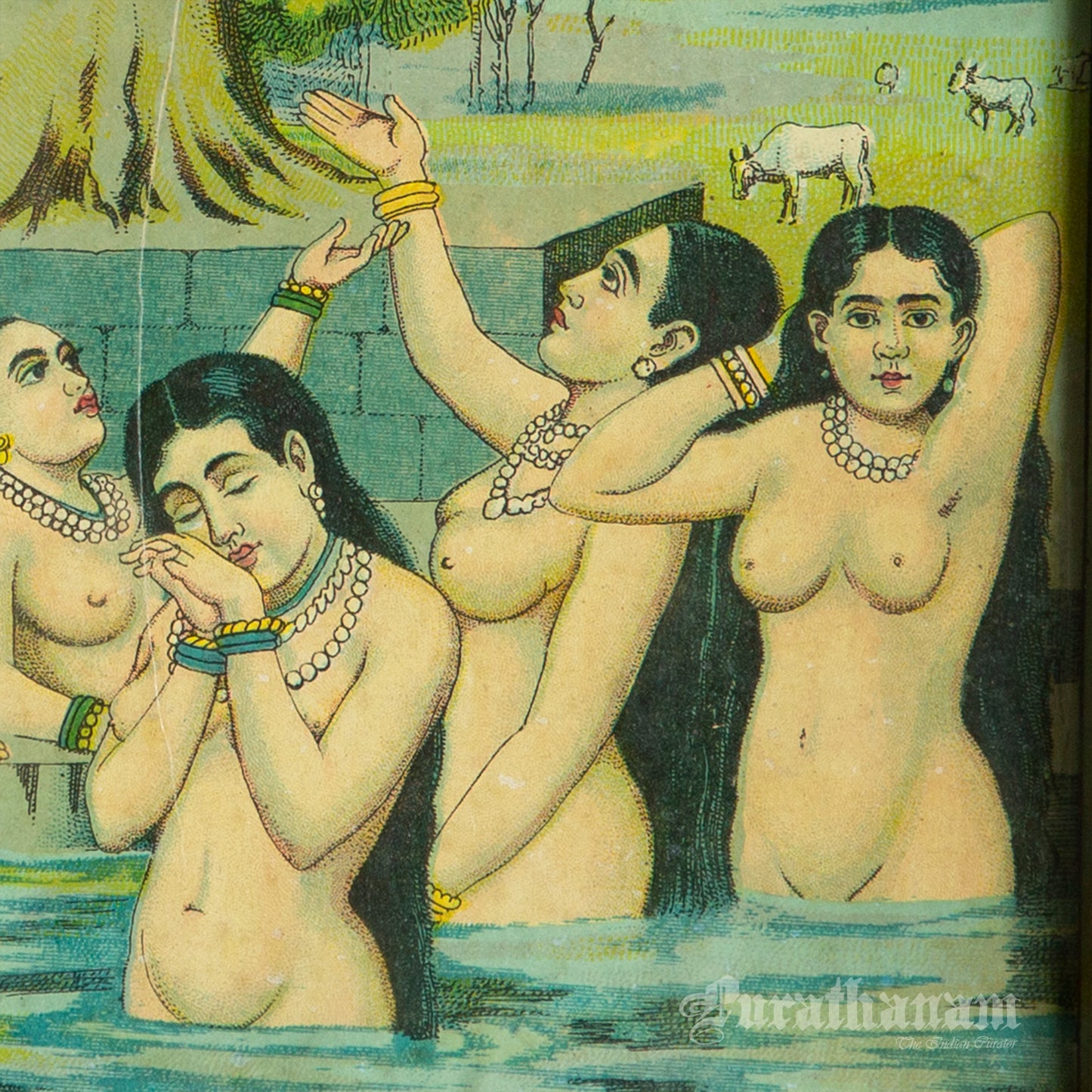 Gopi Vastraharan  - Oleograph Print