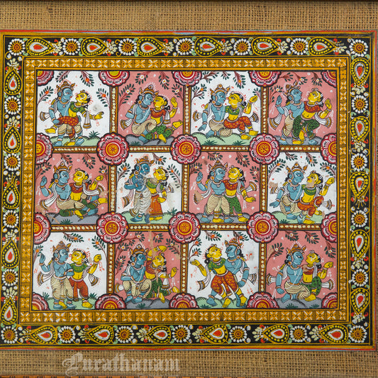 Krishna Leela - Patachitra Painting