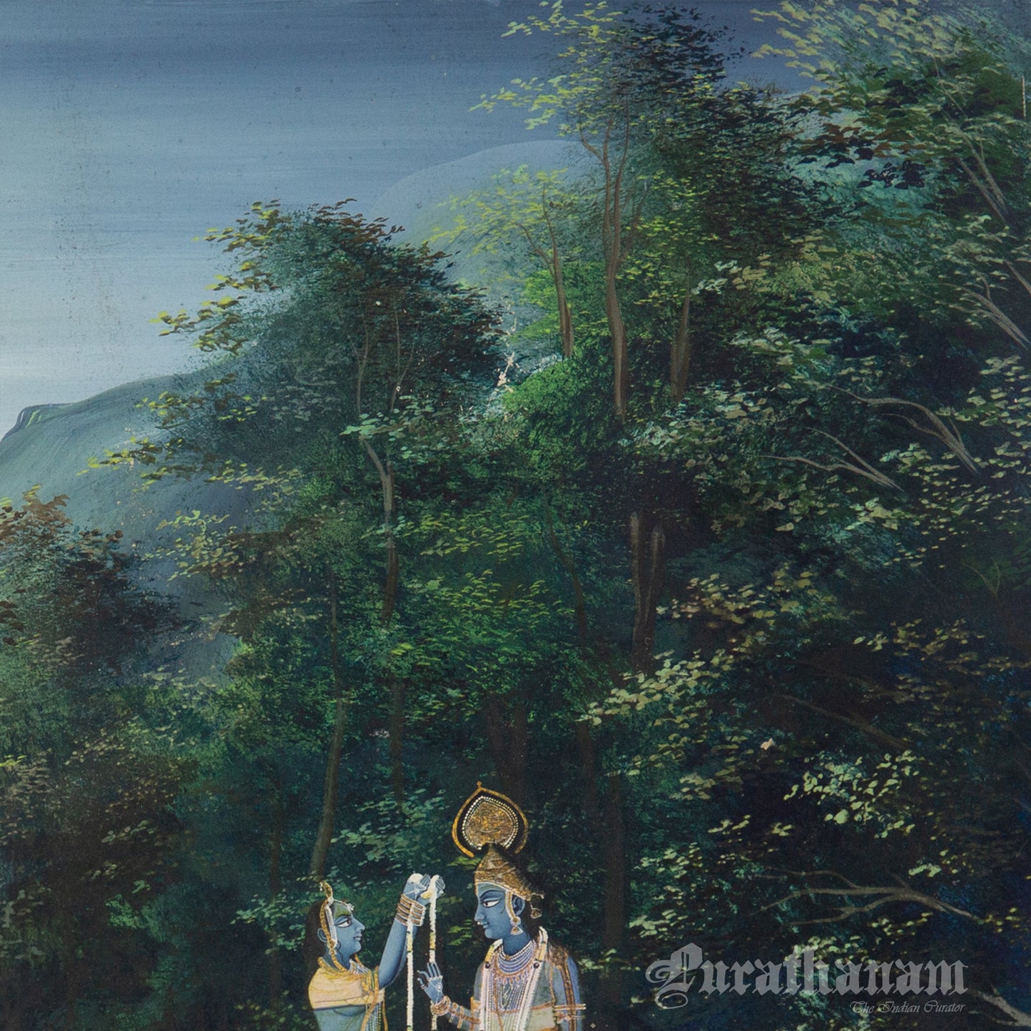 Radha Krishna - Parinay (Sacred bond) water color by Khubiram Gopilal