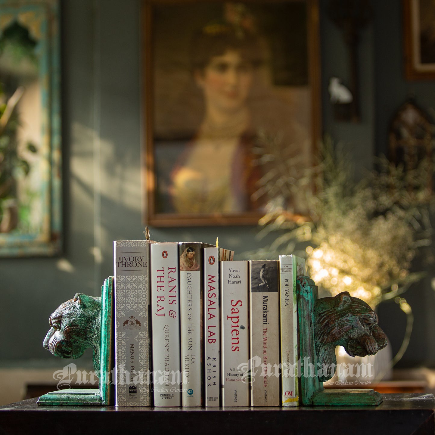 Lion Head Book ends -Sawdust art
