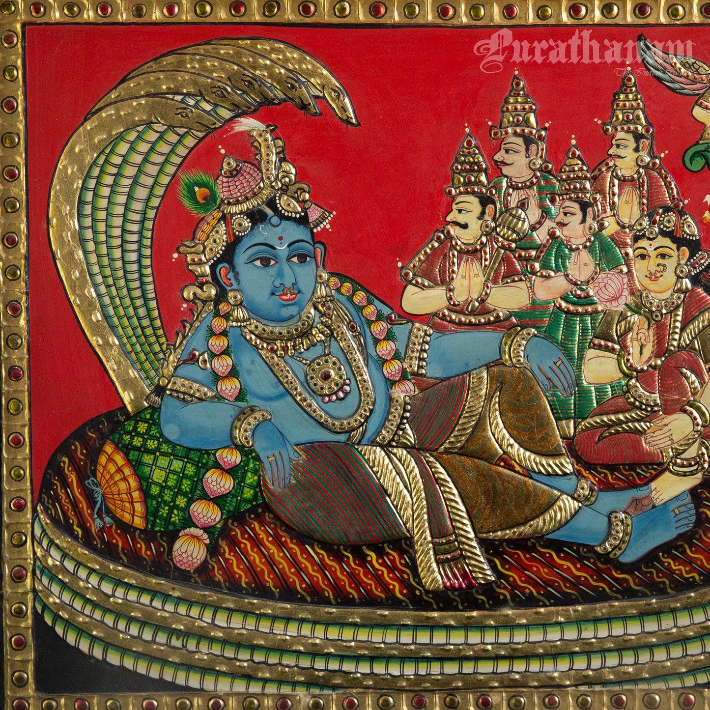 Shesh Shayi Krishna - Tanjore Painting