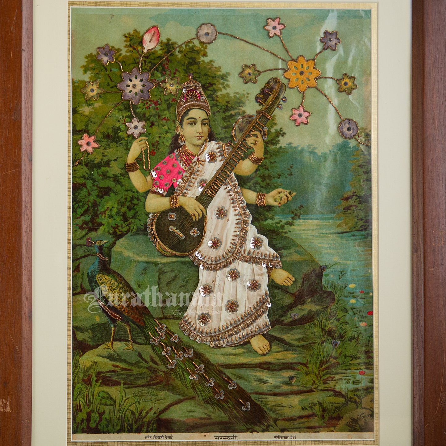 Saraswati Ravi Varma - Oleograph Print (Embellished)