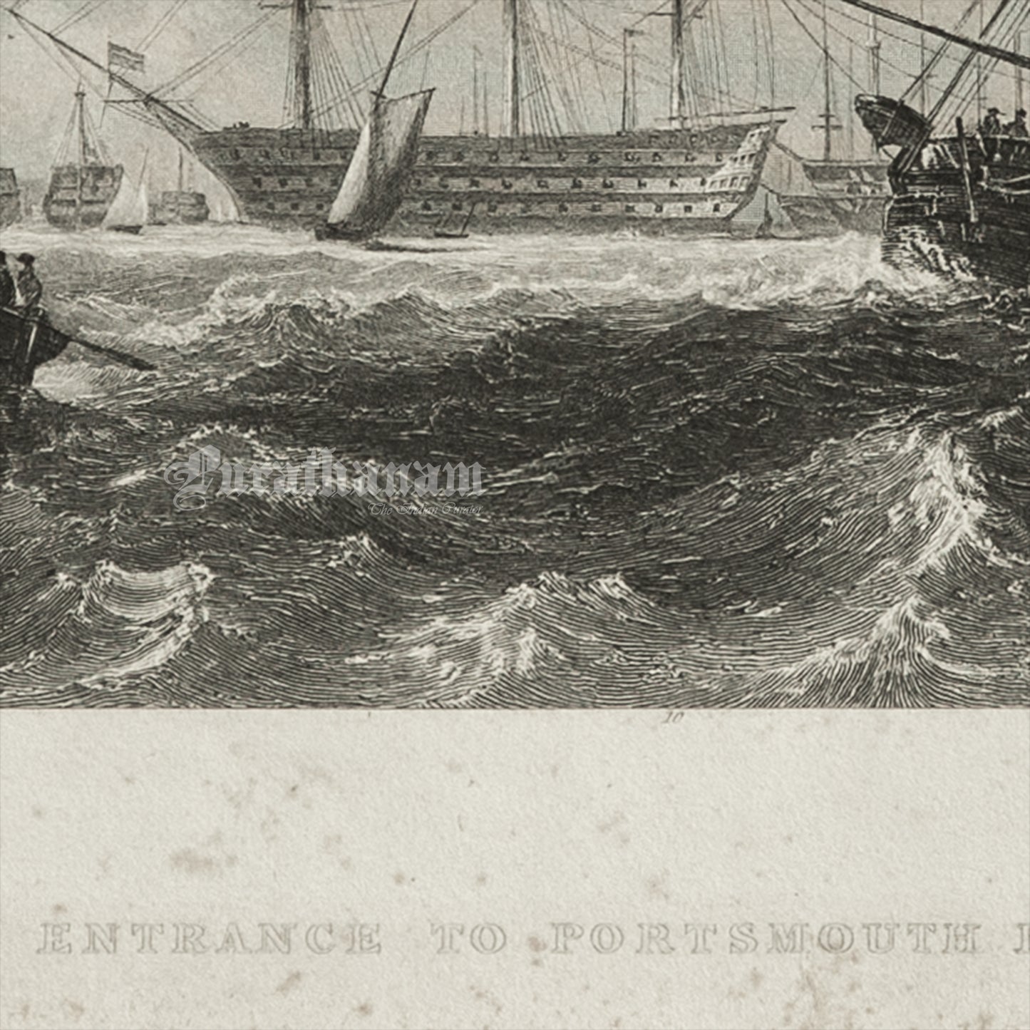 Entrance to Portsmouth Harbour -Steel Engraving