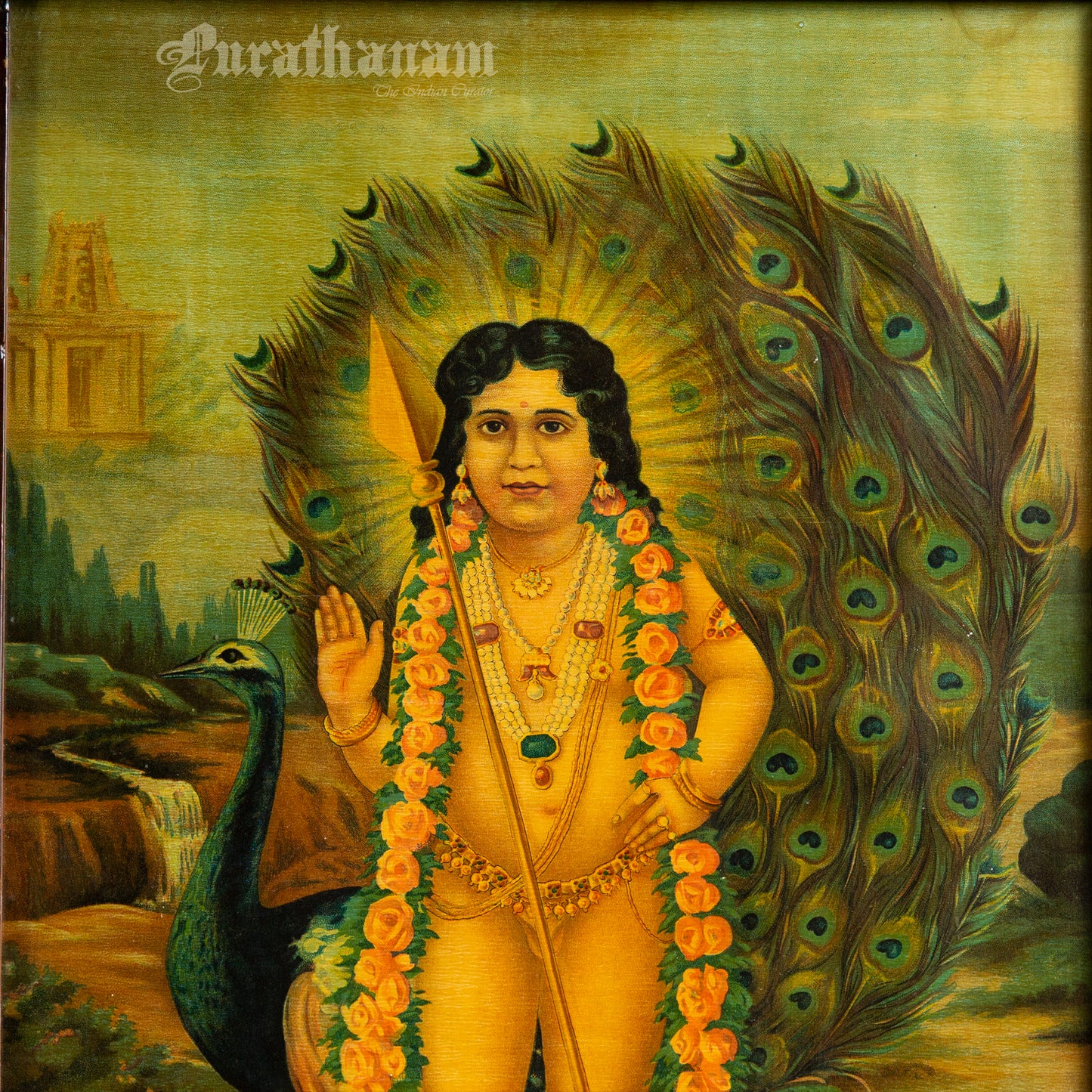 Sri Bala Subramanya - Oleograph Print - Enbellished
