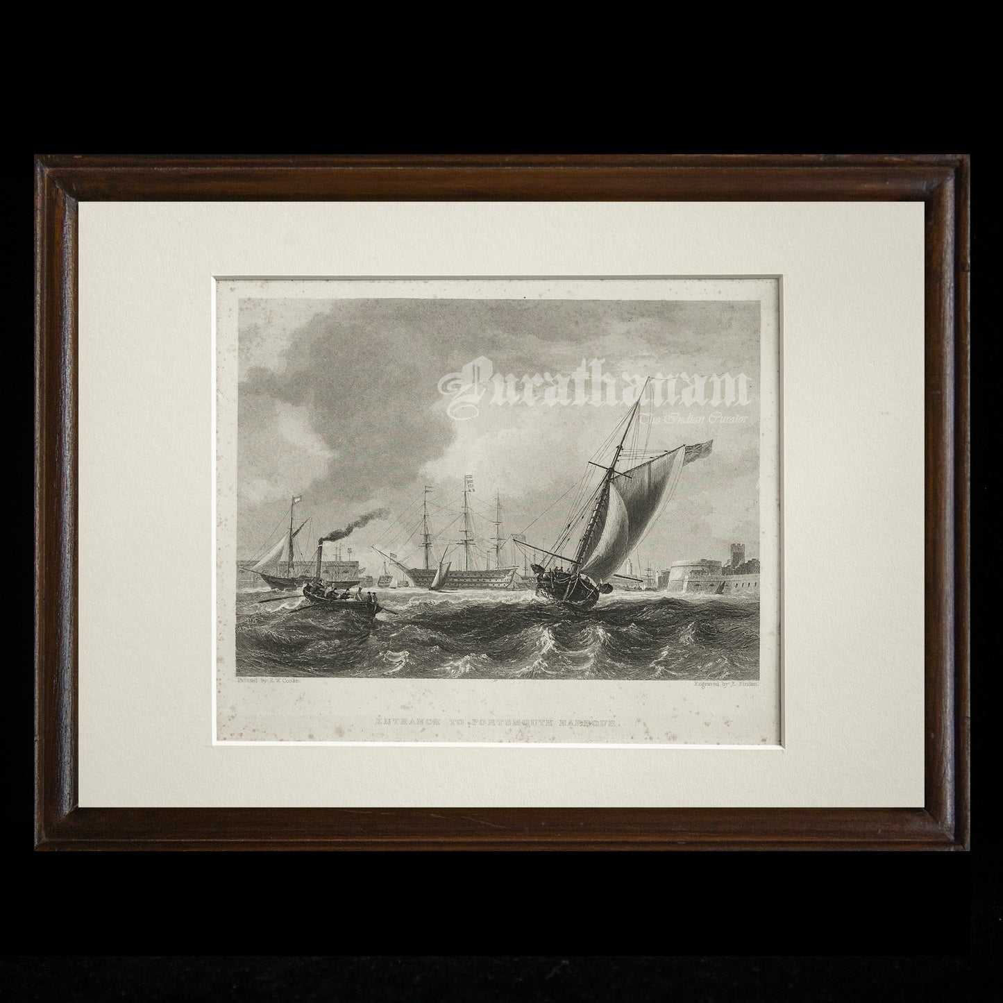 Entrance to Portsmouth Harbour -Steel Engraving