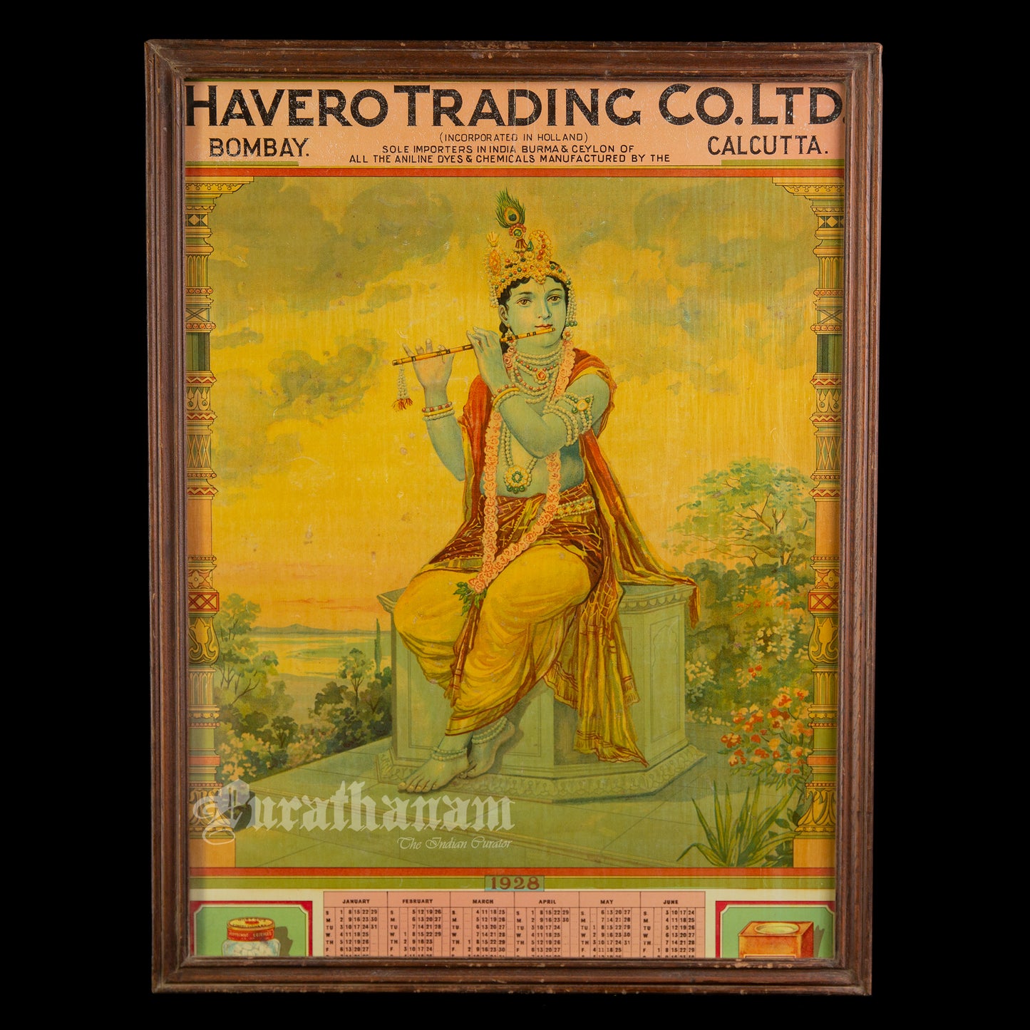 Murali Madhav by MV Dhurandhar (poster calendar) - Oleograph print
