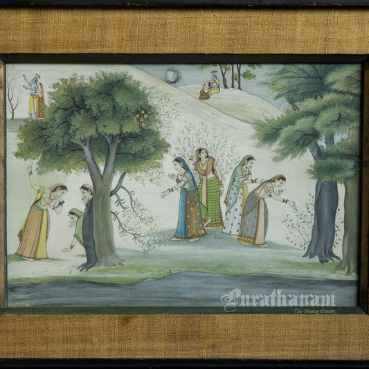 The footsteps of Krishna – Miniature Painting (Watercolor Medium)