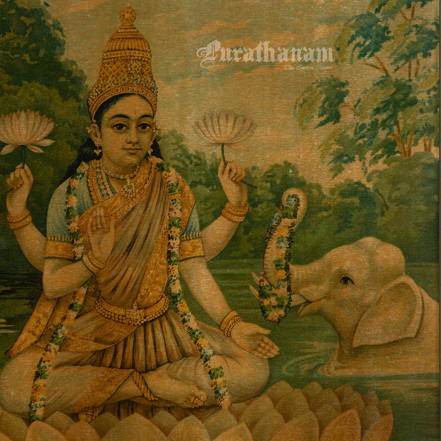 Lakshmi - Oleograph Print (Ravi Varma)