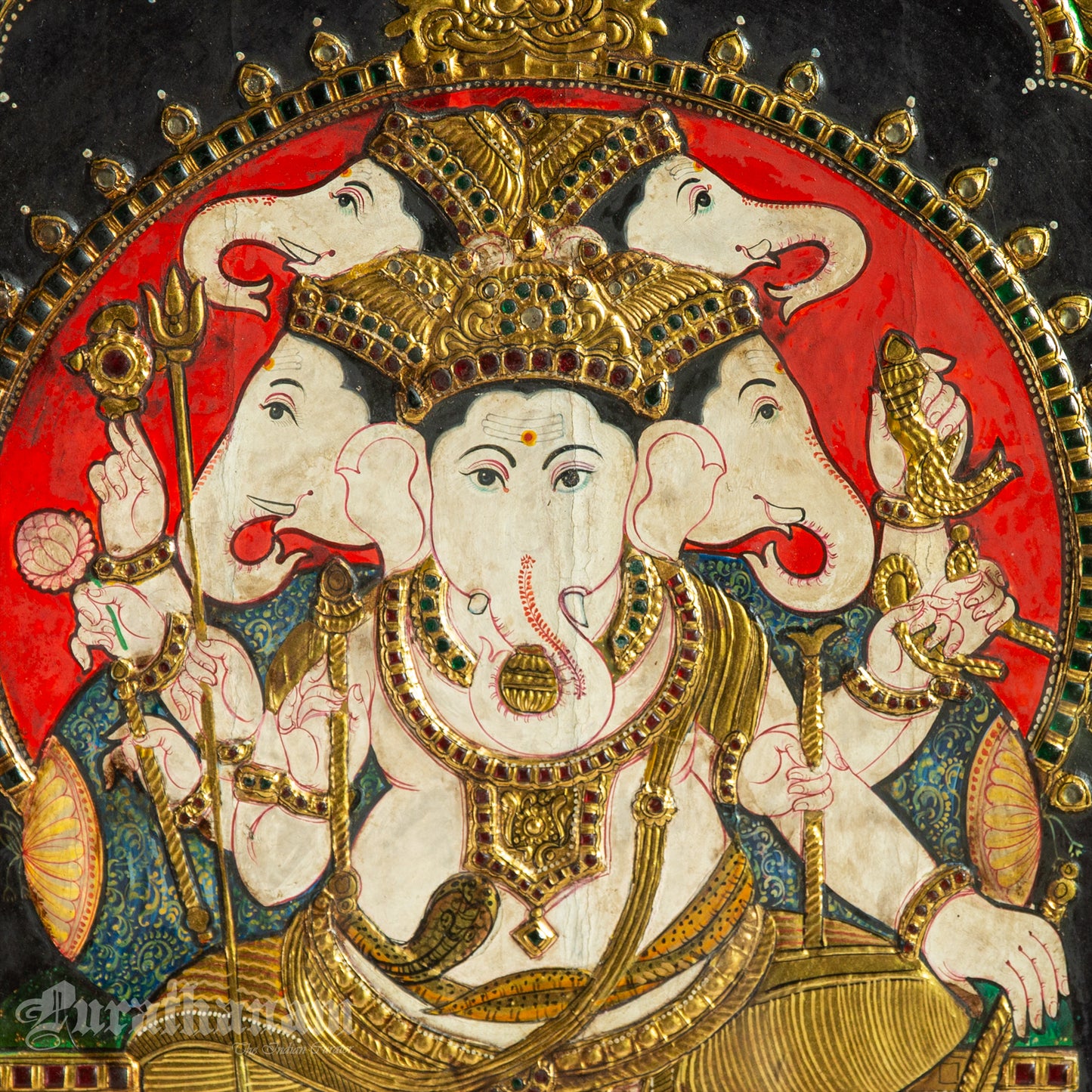 Panchamukha Vinayaga - Tanjore Painting