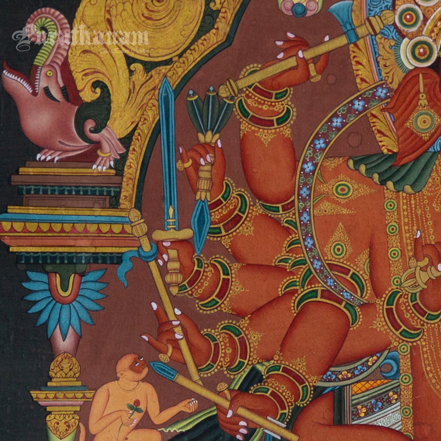 12-Armed Maha Rakta Ganapati - Tibetan thangka Art