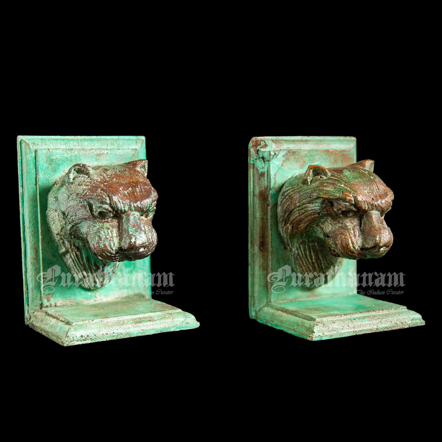Lion Head Book ends -Sawdust art
