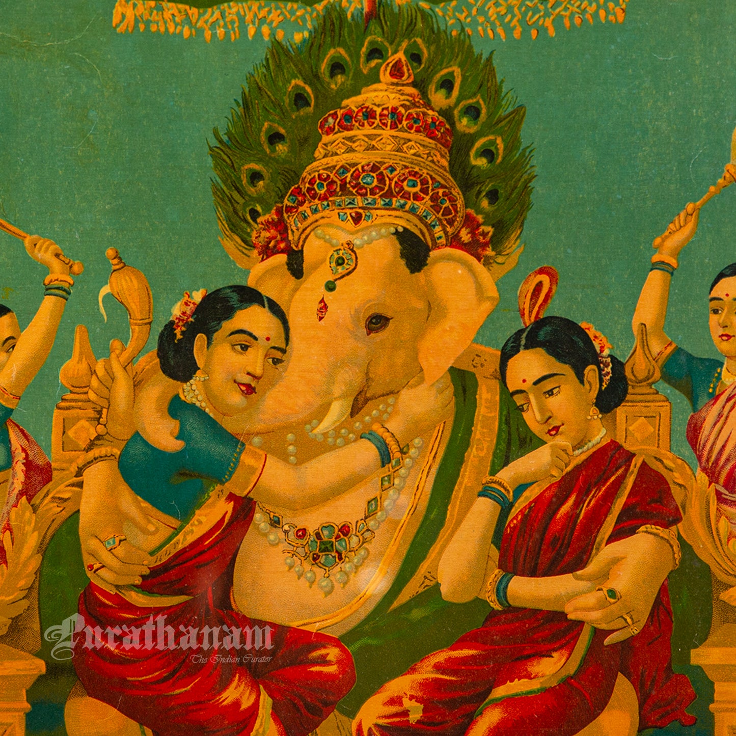 Ganapati by Ravi Varma - Oleograph Print