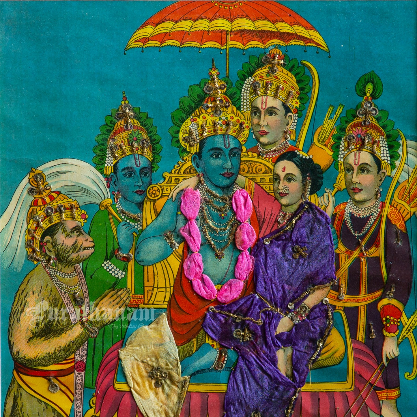 Ram Panchayat by Ravi Varma - Oleograph Print (Embellished)