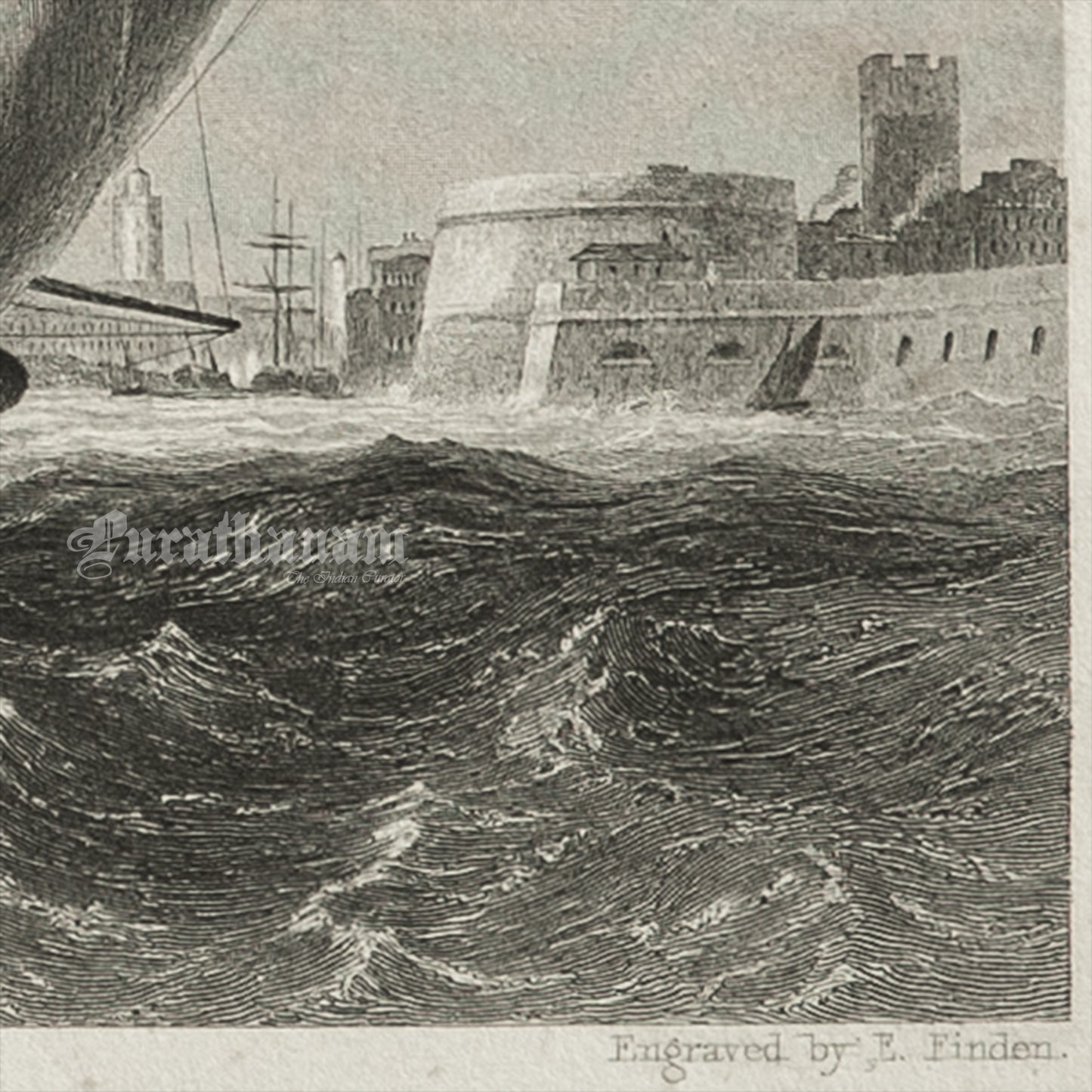 Entrance to Portsmouth Harbour -Steel Engraving