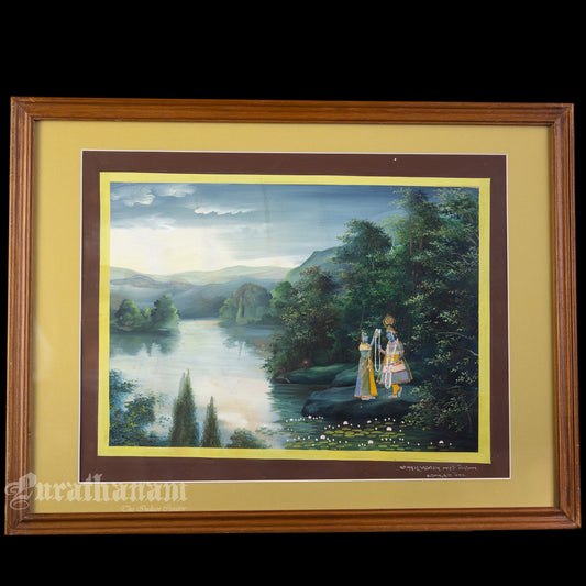 Radha Krishna - Parinay (Sacred bond) watercolor Painting by Khubiram Gopilal