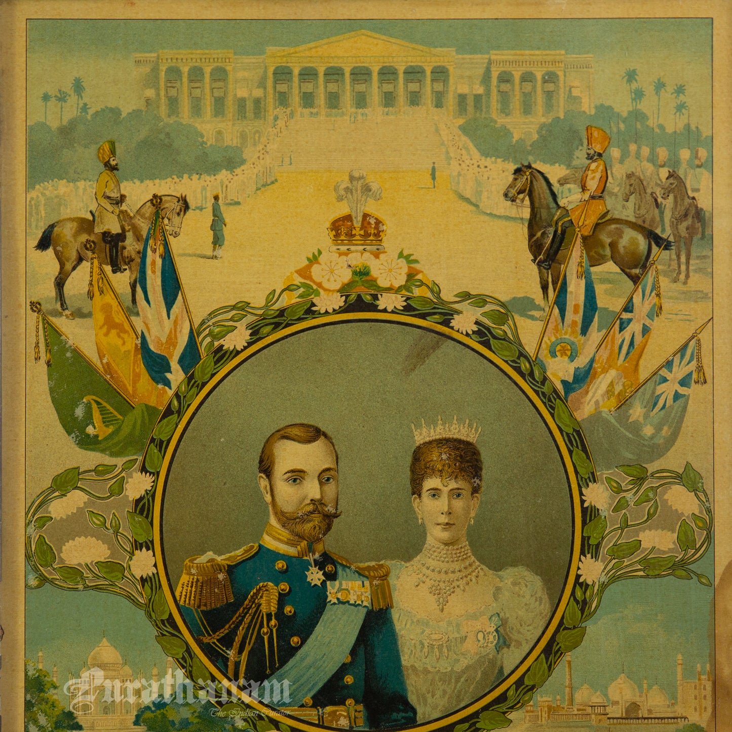 The Prince and The Princess of Wales to India (Oleograph Print)