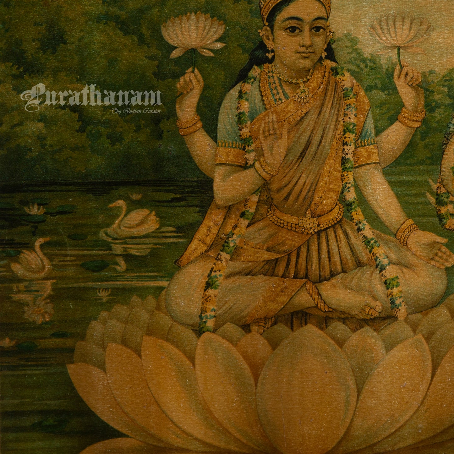 Lakshmi - Oleograph Print (Ravi Varma)
