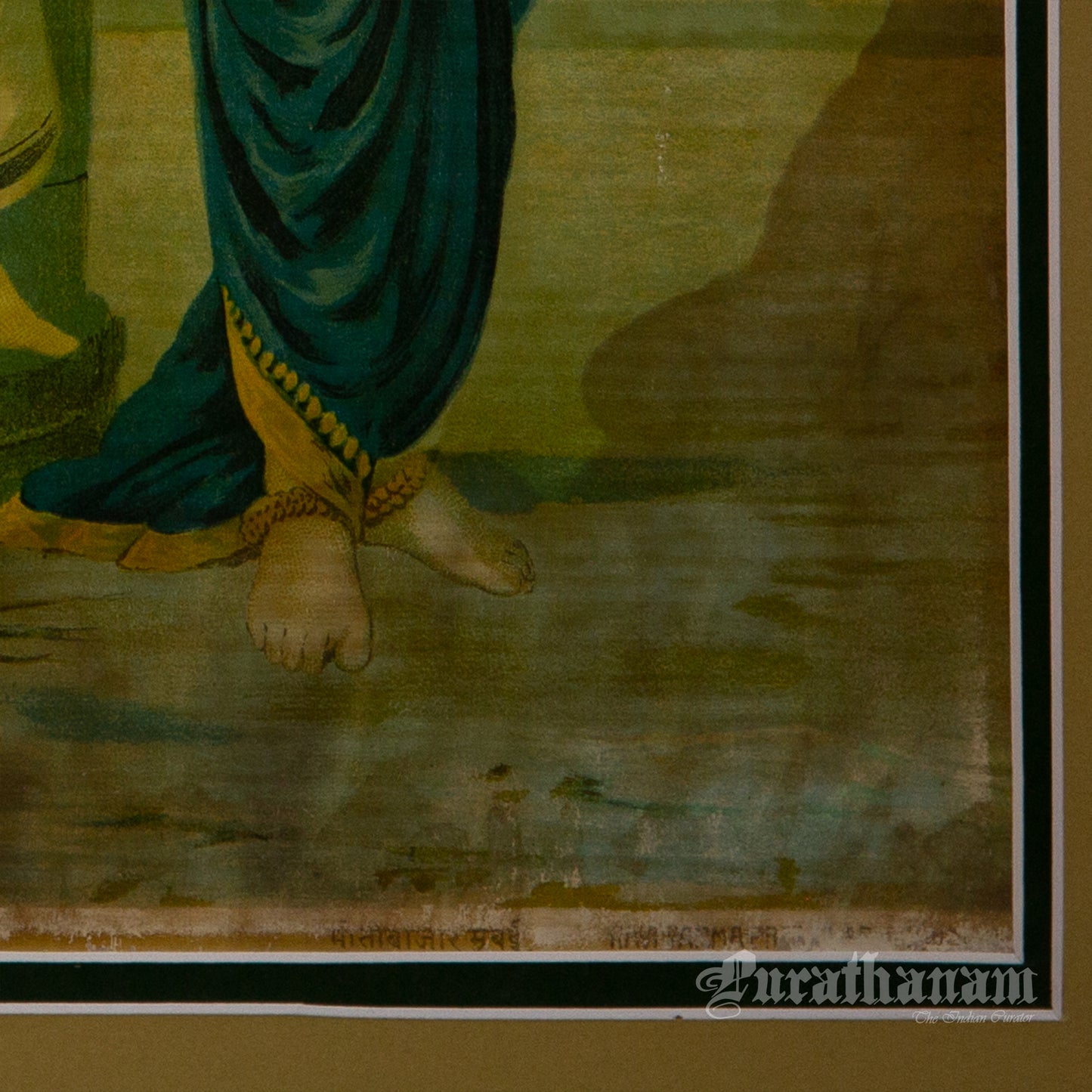 Arjun Subhadra by Ravi Varma - Oleograph Print Embellished