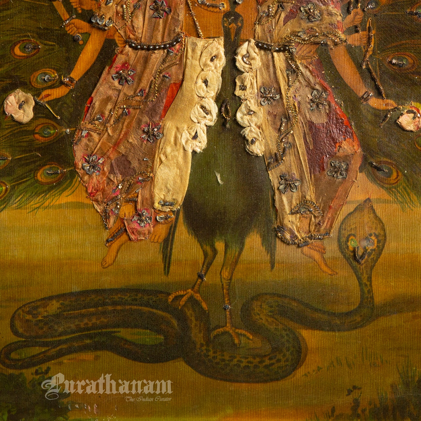 Shri Shanmukha Subramaniaswami by Ravi Varma- Embellished Oleograph Print