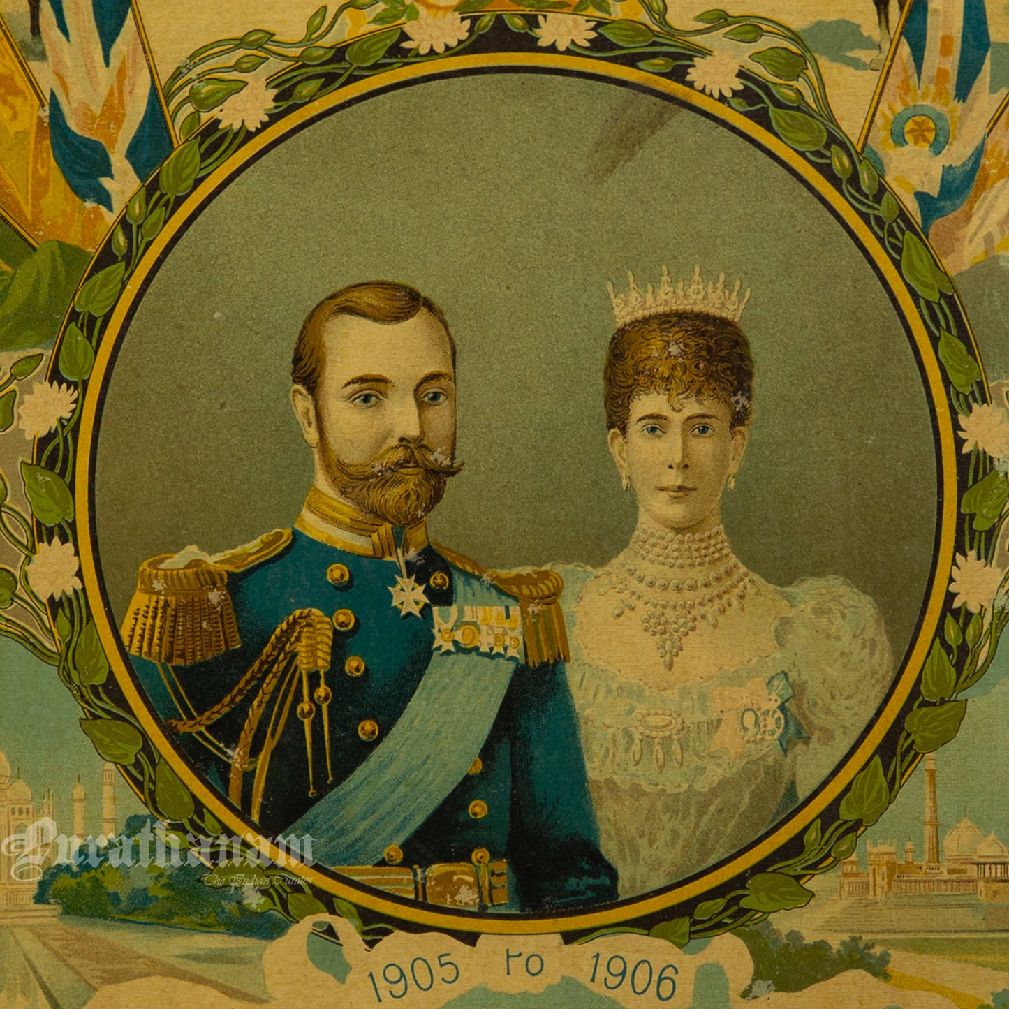 The Prince and The Princess of Wales to India (Oleograph Print)