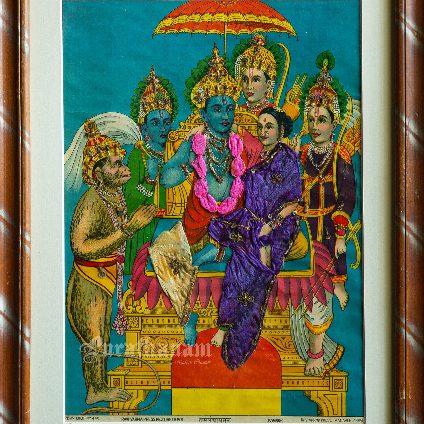 Ram Panchayat by Ravi Varma - Oleograph Print (Embellished)