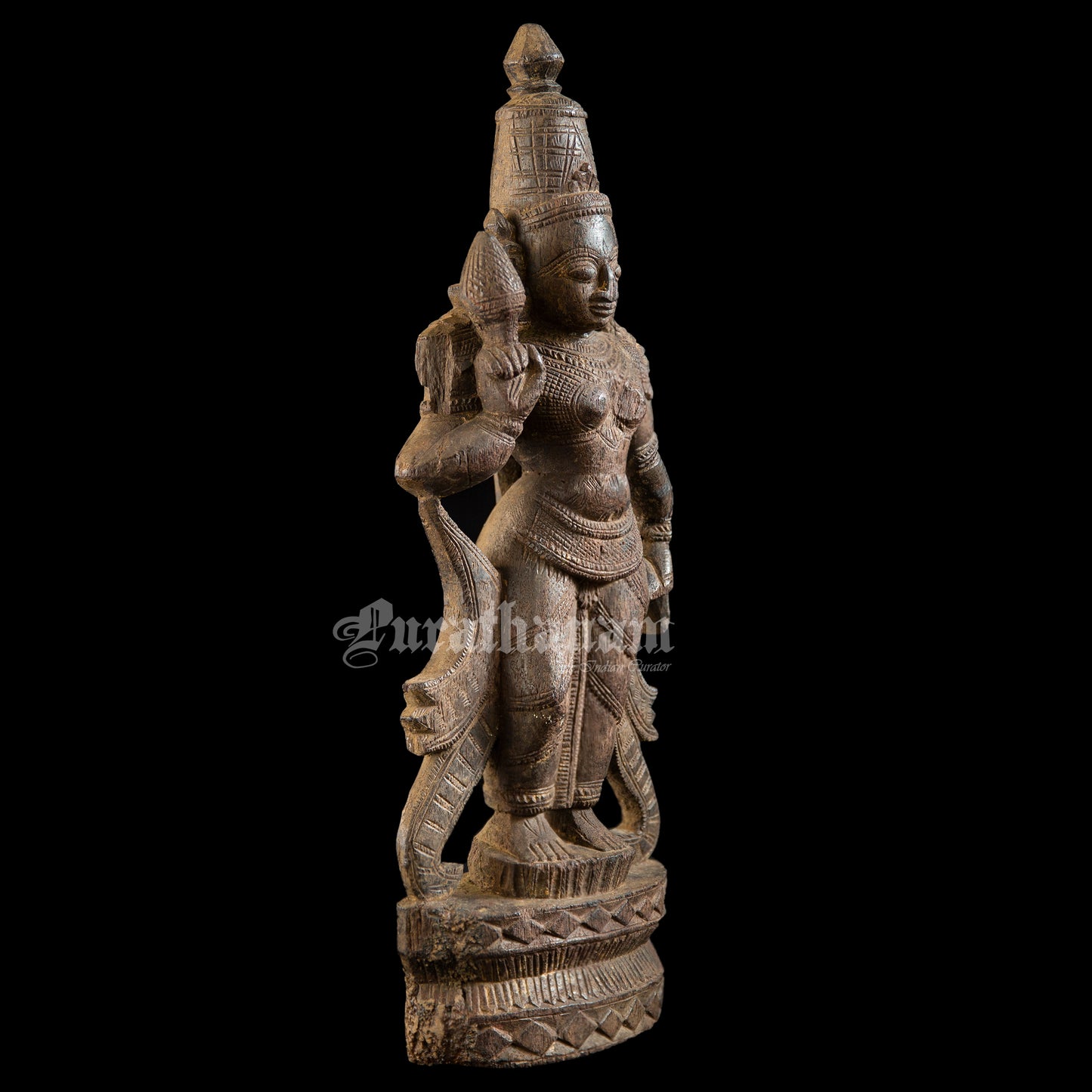 Lakshmi - Red Sanders wood sculpture
