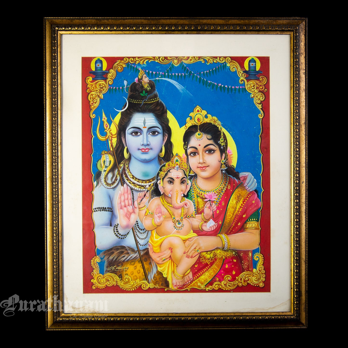 Shiva Parvati Ganesh
- watercolor Painting by Ma. Baskar