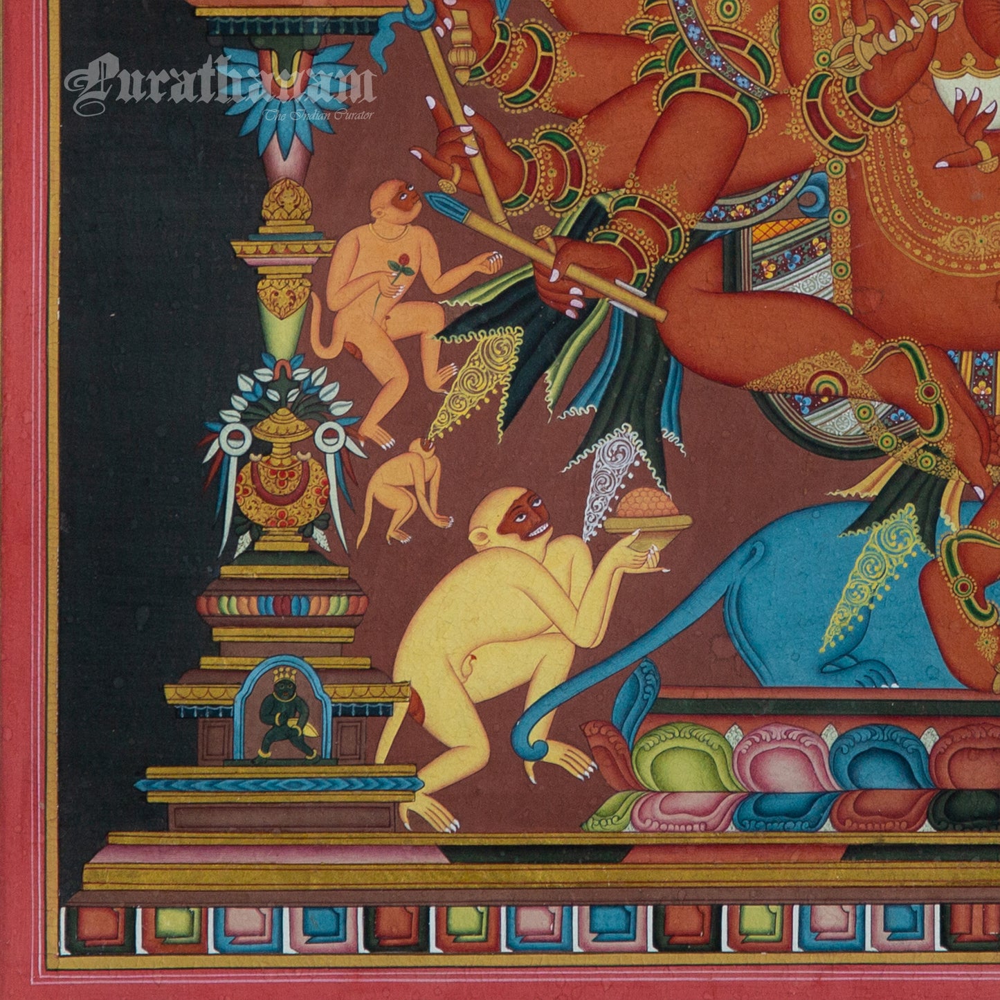 12-Armed Maha Rakta Ganapati - Tibetan thangka Art