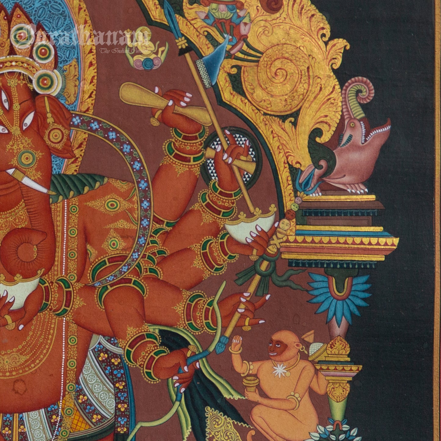 12-Armed Maha Rakta Ganapati - Tibetan thangka Art