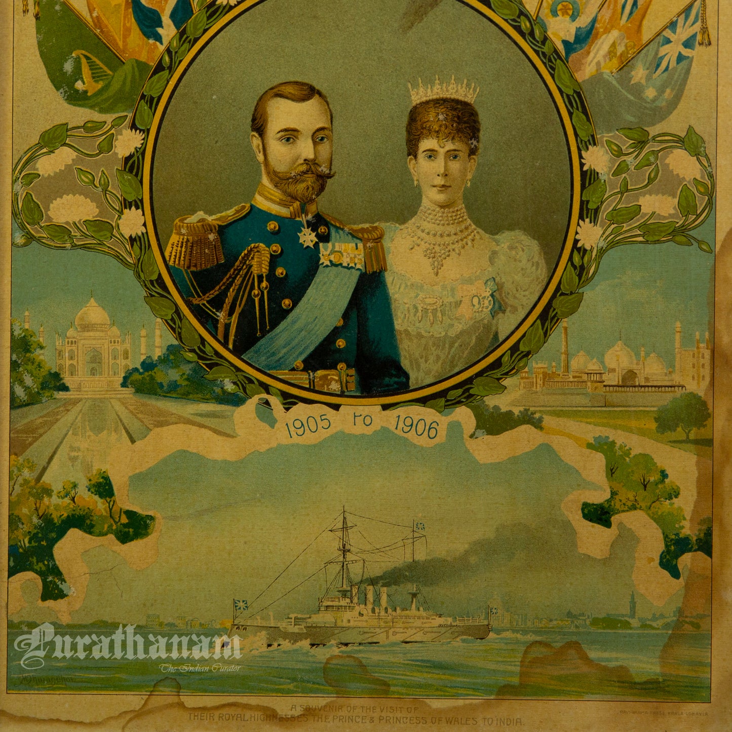 The Prince and The Princess of Wales to India (Oleograph Print)