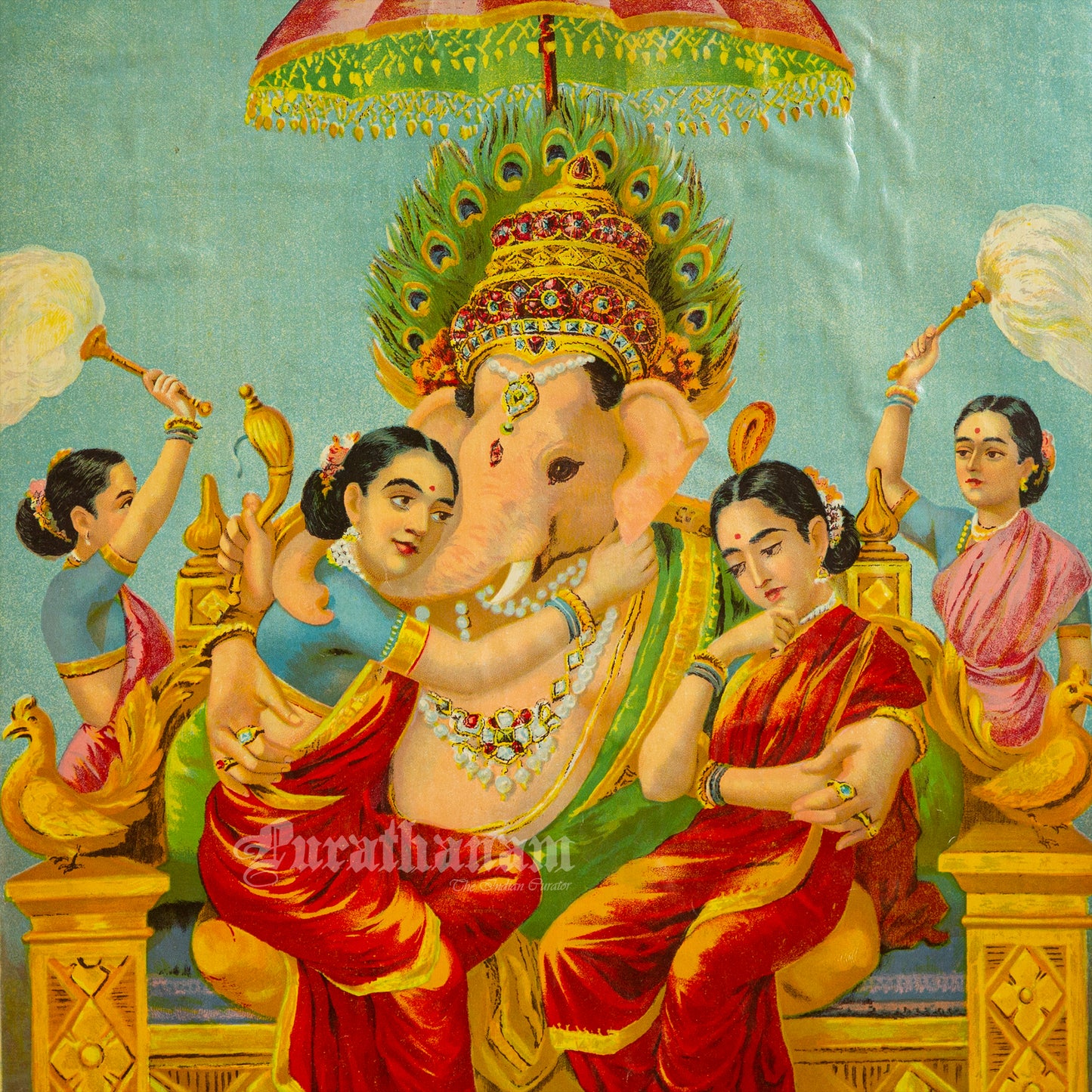 Ganapati - by Ravi Varma (Oleograph Print)