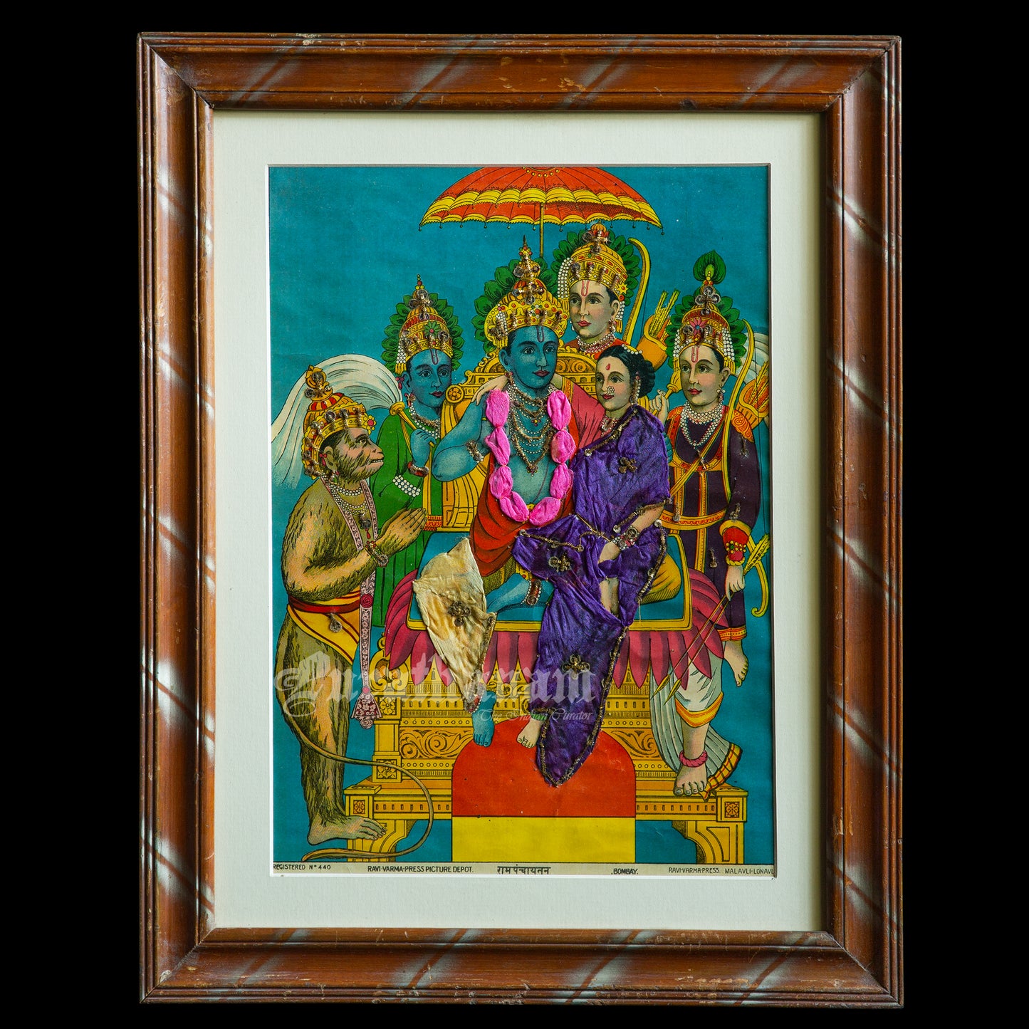 Ram Panchayat by Ravi Varma - Oleograph Print (Embellished)