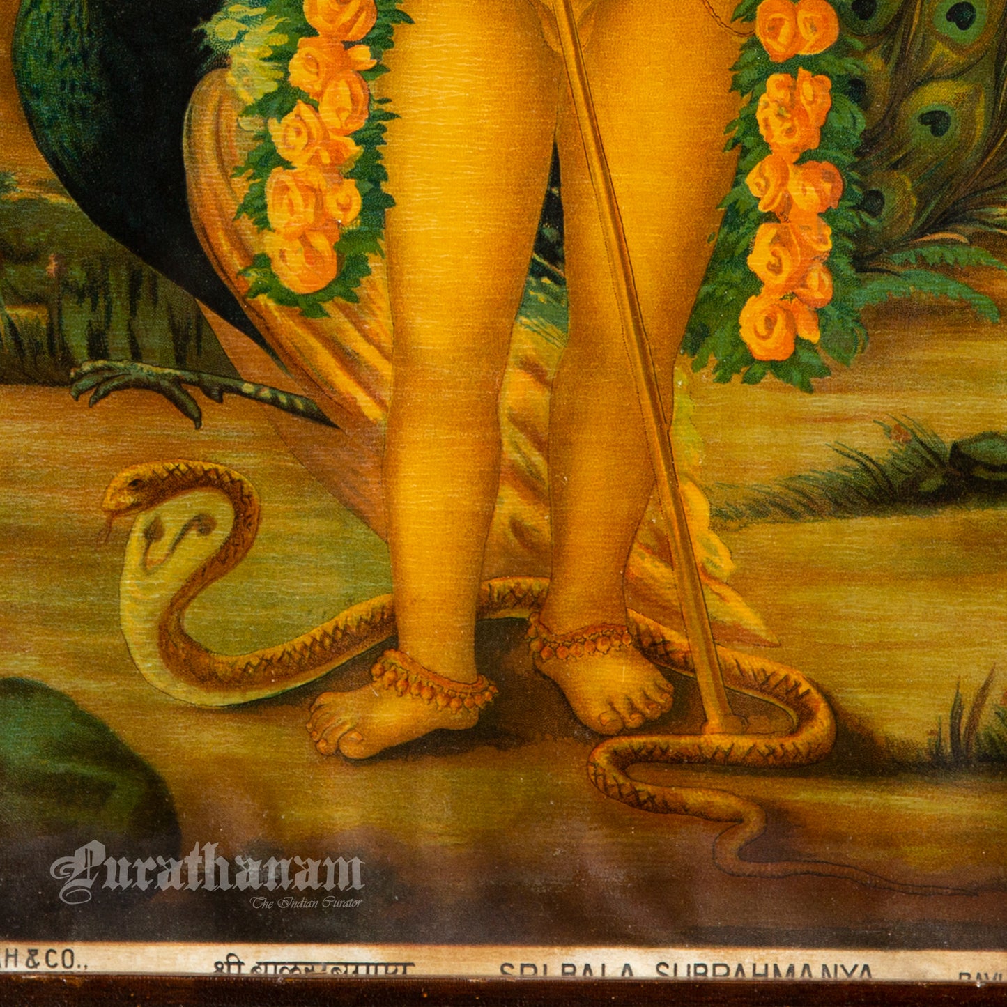 Sri Bala Subramanya - Oleograph Print - Enbellished