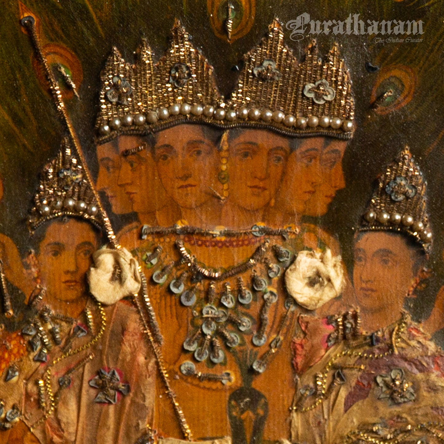 Shri Shanmukha Subramaniaswami by Ravi Varma- Embellished Oleograph Print