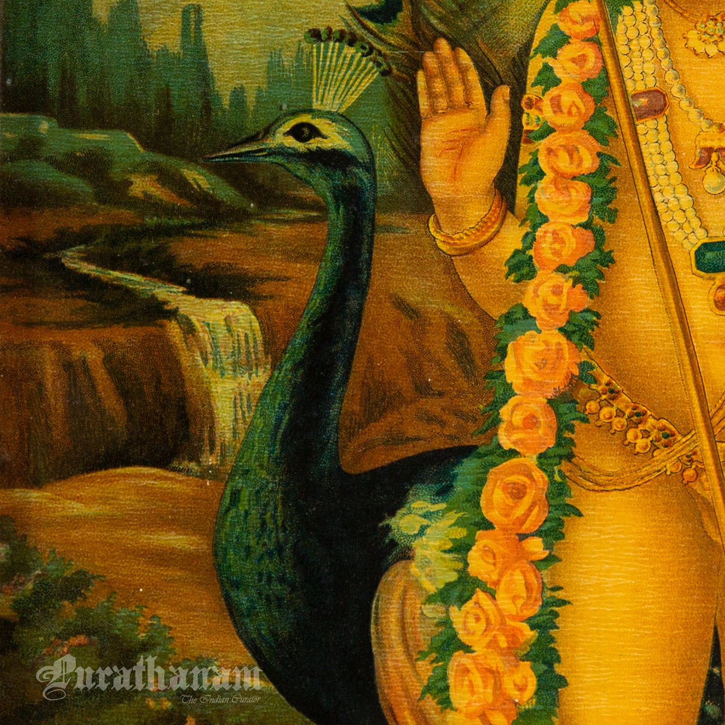 Sri Bala Subramanya - Oleograph Print - Enbellished