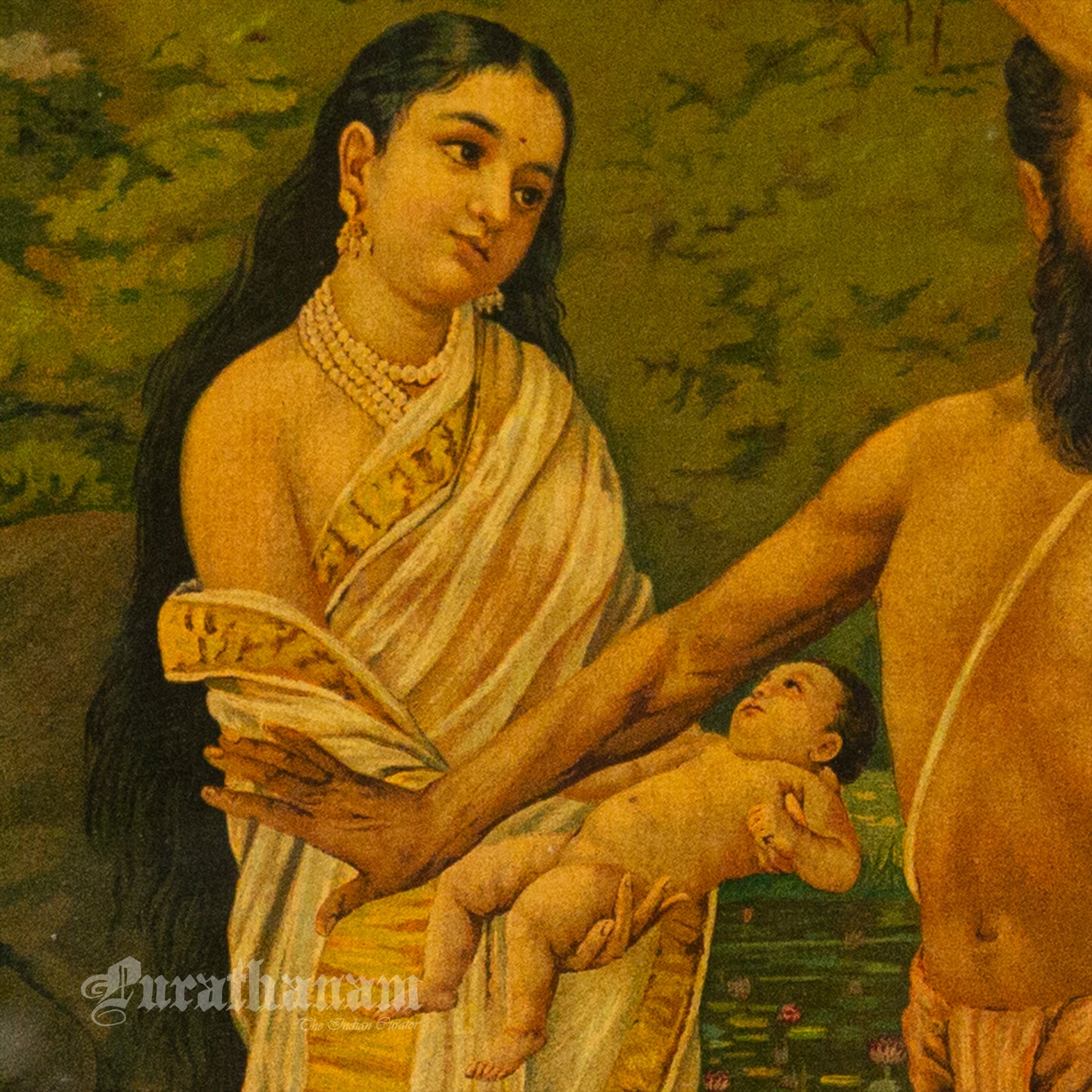 Shakuntala Janam by Ravi Varma (Oleograph Print)