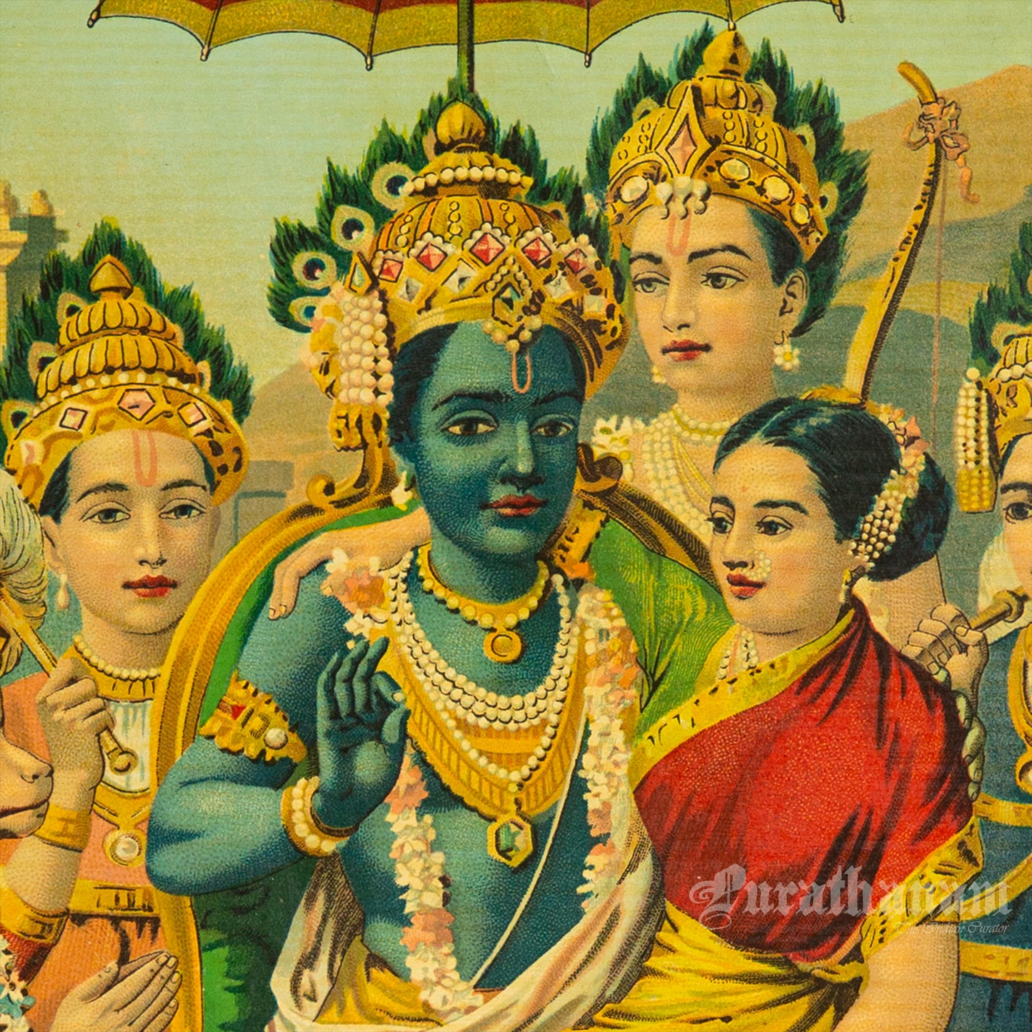 Ram Panchayat by Ravi Varma - Oleograph Print