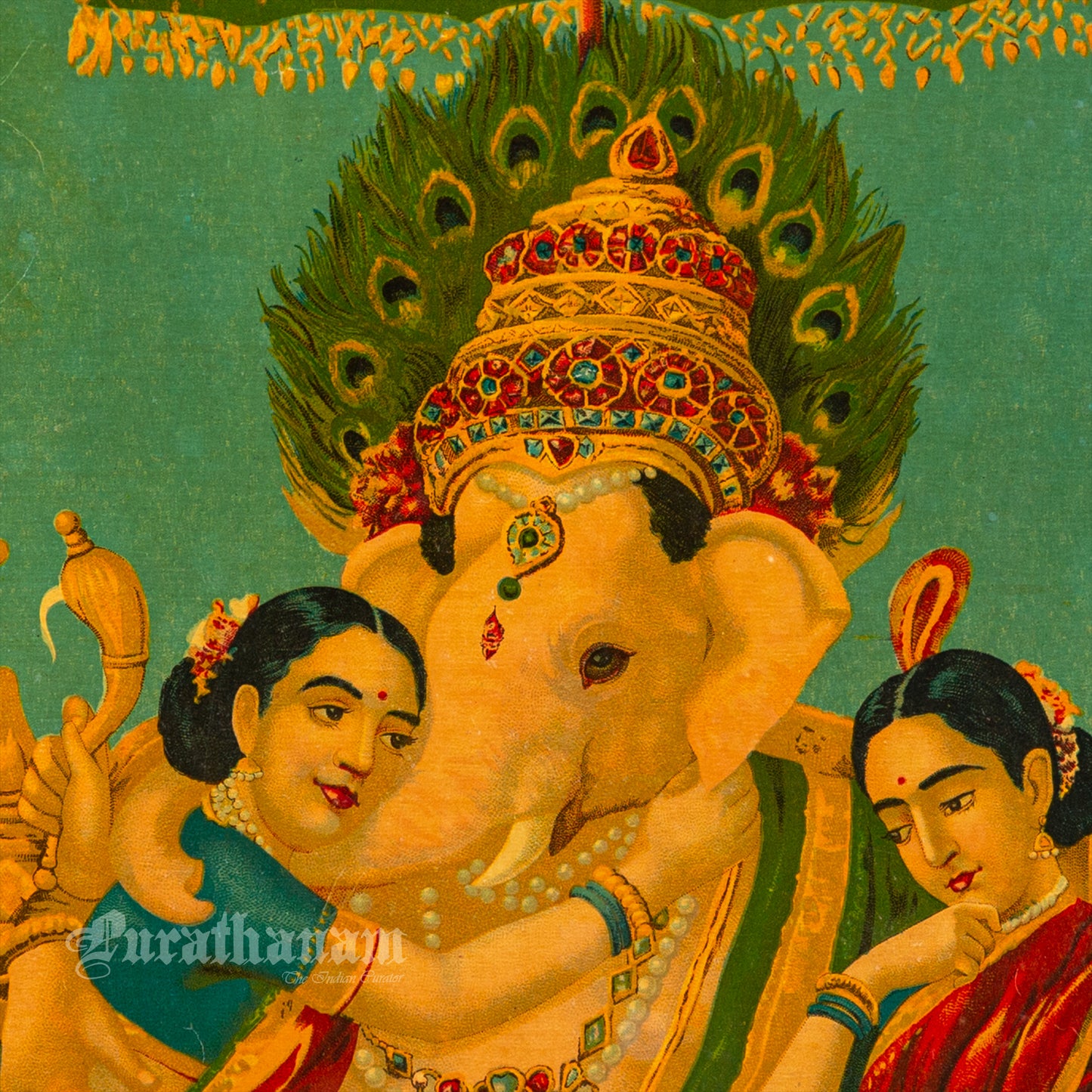 Ganapati by Ravi Varma - Oleograph Print