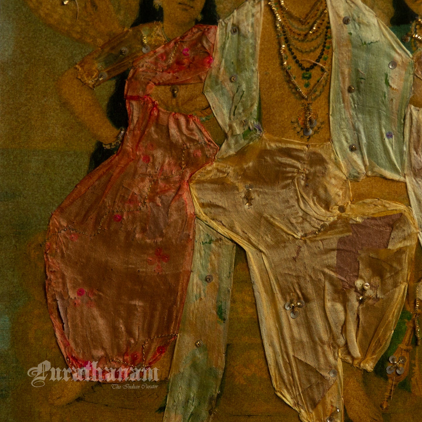Shesh Narayan by Ravi Varma- Embellished Oleograph Print