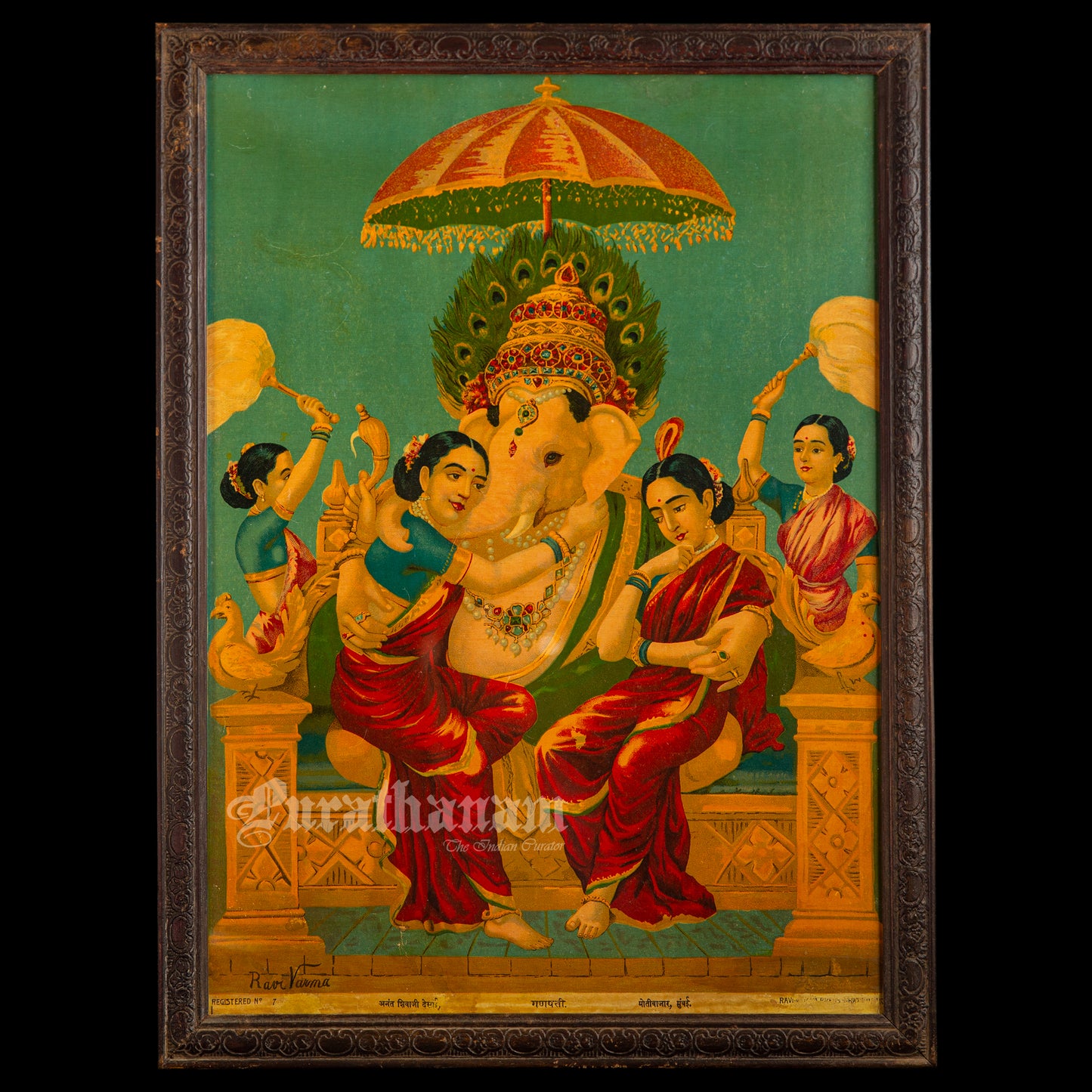Ganapati by Ravi Varma - Oleograph Print
