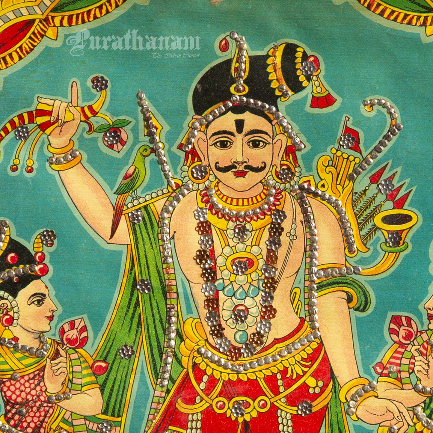Sree Madurai Veeran - Embellished - Oleograph Print