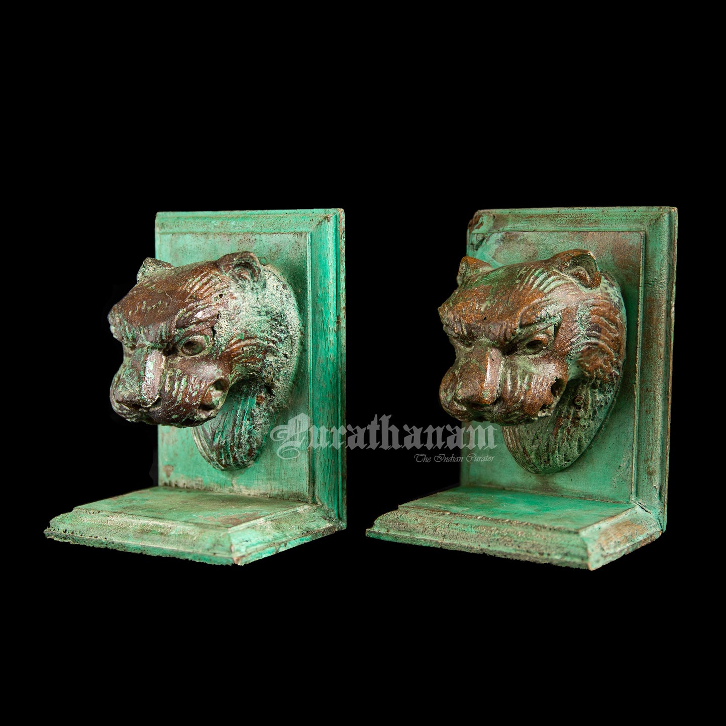 Lion Head Book ends -Sawdust art