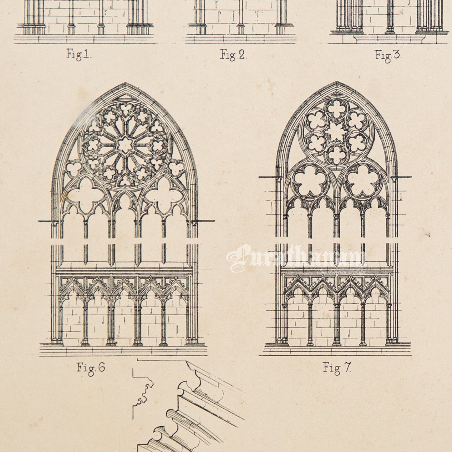 Medieval Architecture & Art-SEEZ - Plate 6 -Steel Engraving