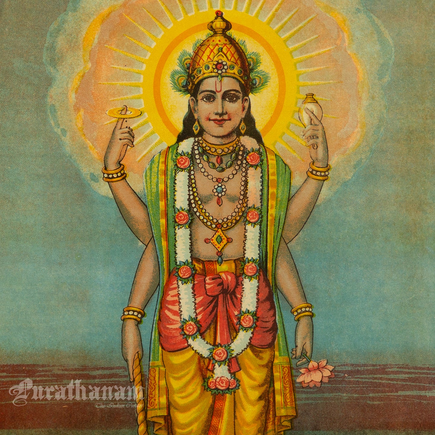 Sri Vishnu (Chromolithograph Print)
