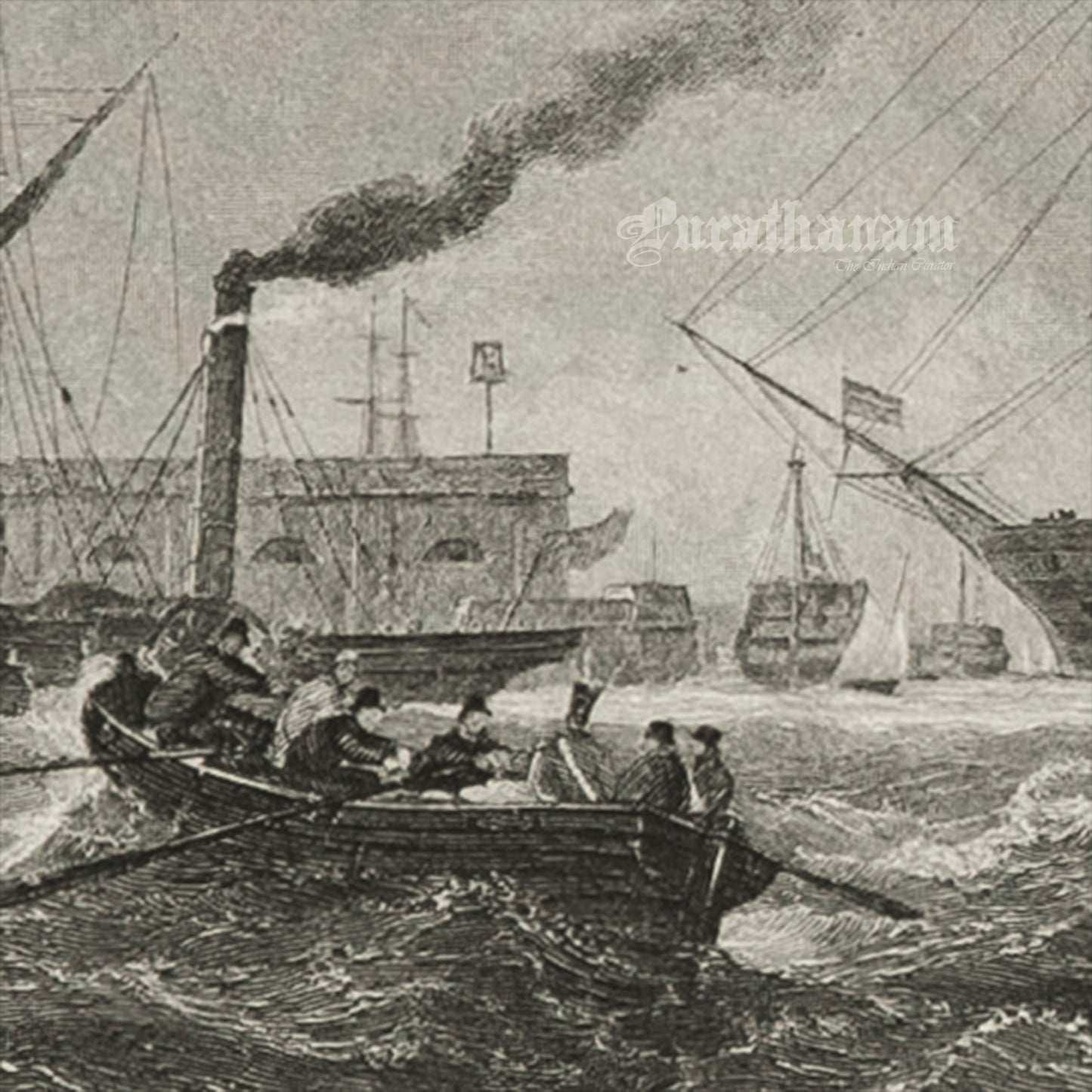 Entrance to Portsmouth Harbour -Steel Engraving