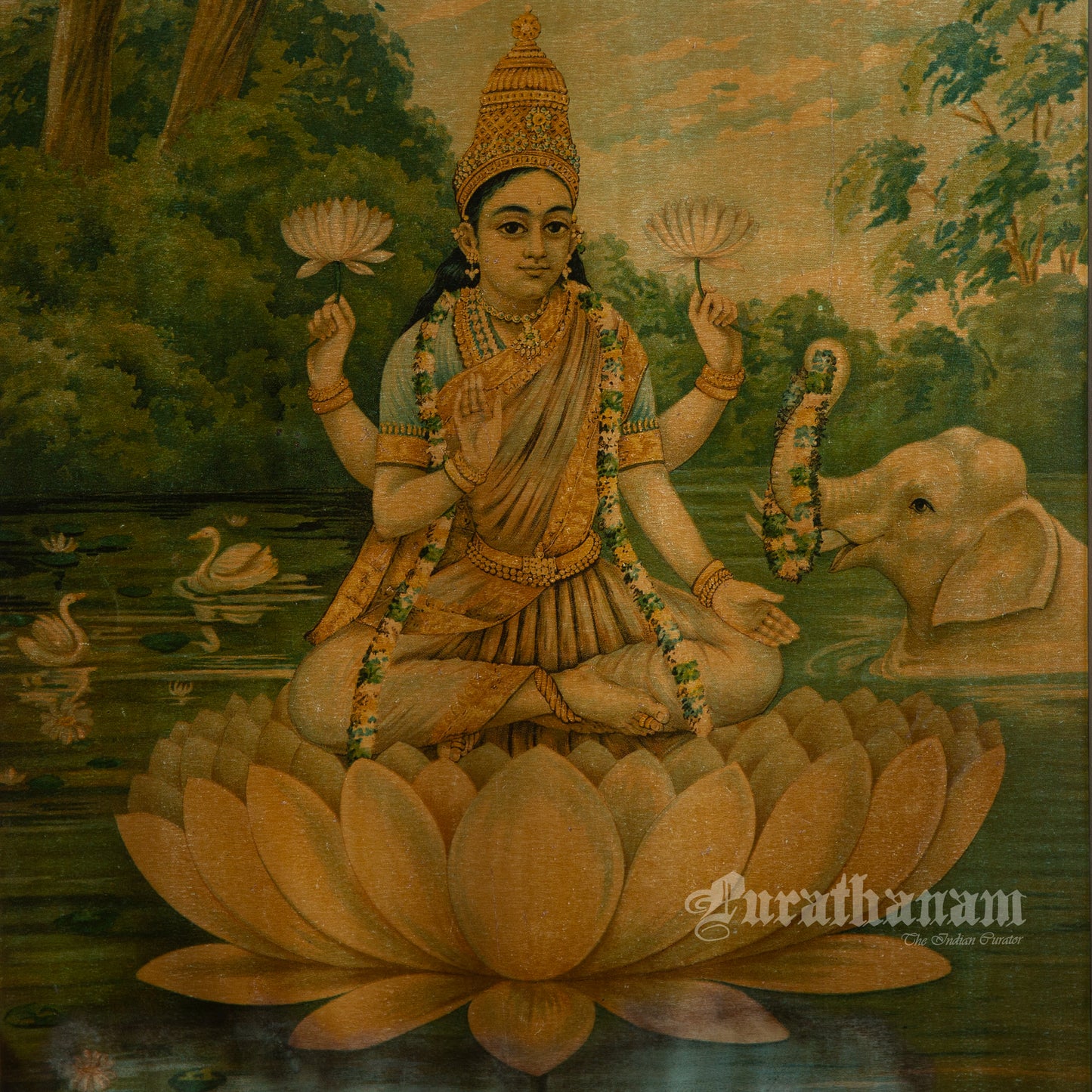 Lakshmi - Oleograph Print (Ravi Varma)