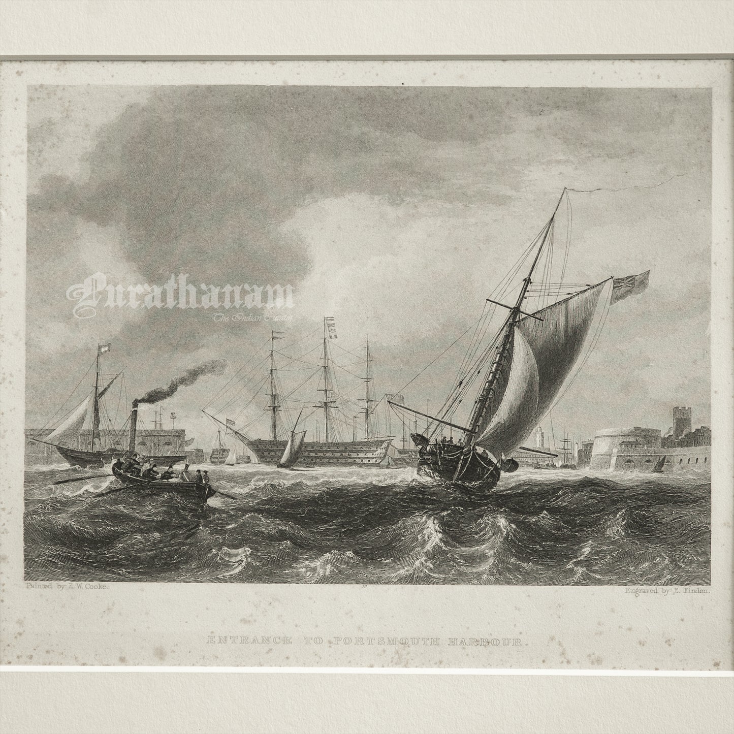 Entrance to Portsmouth Harbour -Steel Engraving